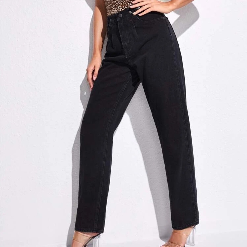 High Waist Straight Leg Jeans